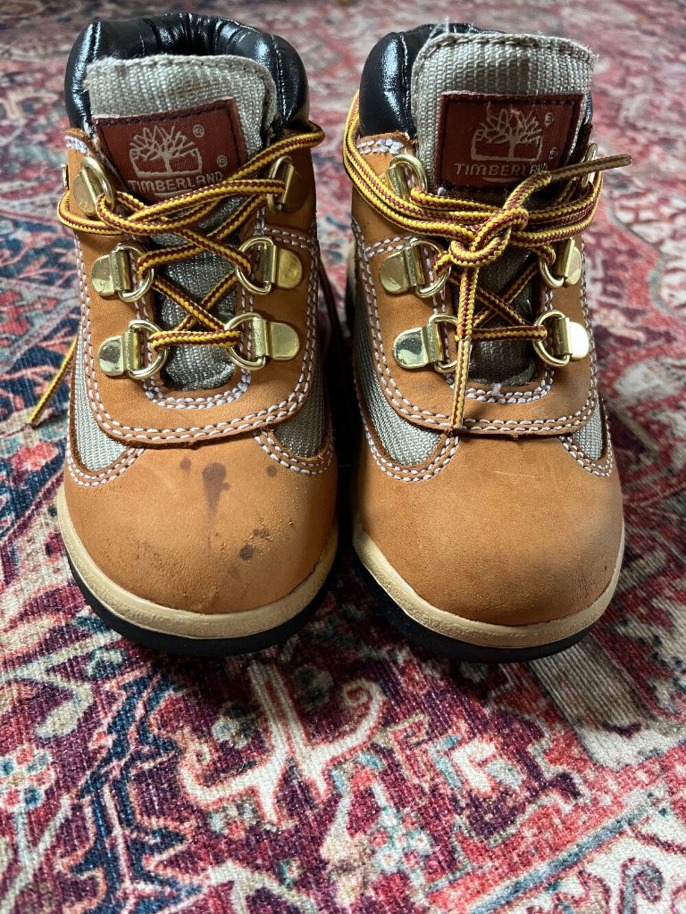 Timberland Toddler Field Boots Size 8 Wheat Leather Hiking Boot VTG Gorpcore